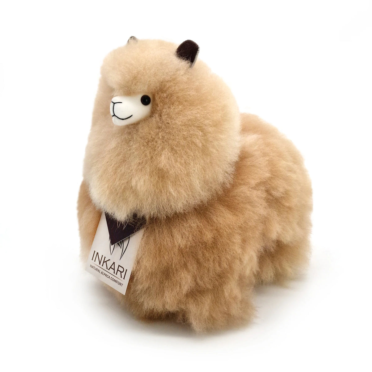 Sandstone INKARI Natural alpaka-gosedjur — litet, 23 cm, i mjuk och fluffig alpackaull