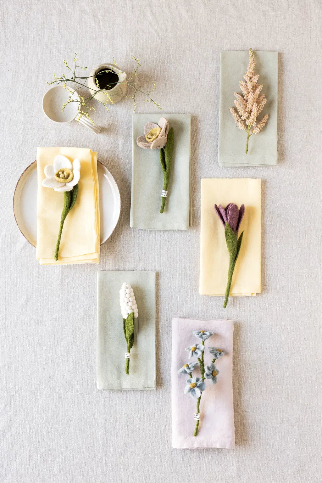 Felt Wool Flower | Gry & Sif - Forget-Me-Not Light Blue