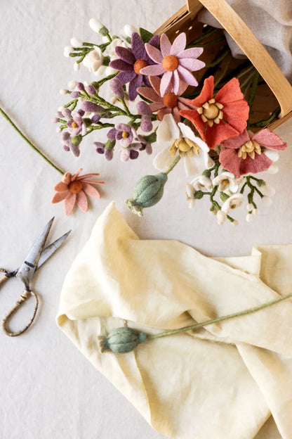 Filtad ullblomma | Gry & Sif - Vallmoblomma korall