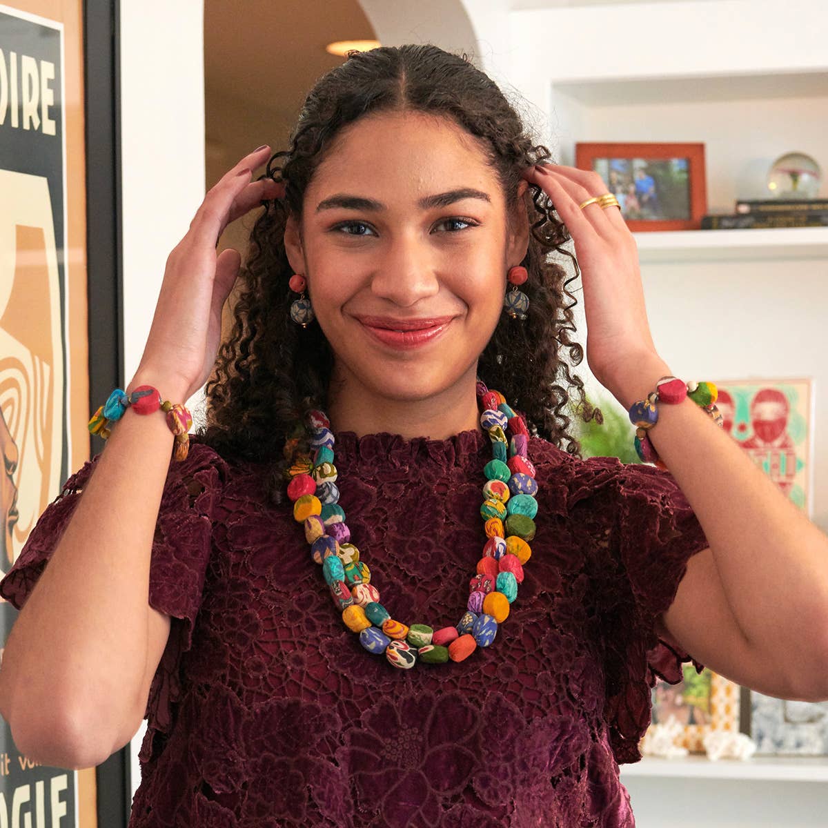 Kantha Betty droppformade örhängen