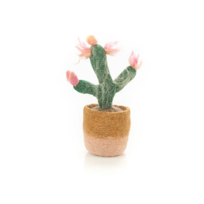 Felt Happy Houseplants Artificial Plant Cactus - handmade felt decoration - 100% wool by Felt So Good