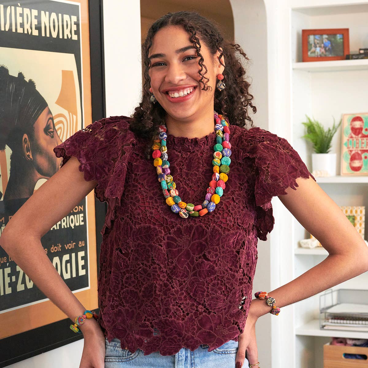 Kantha Betty droppformade örhängen