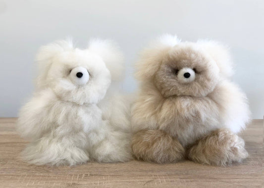 Alpakka-pehmolelu - pieni nalle - käsintehty alpakka-pehmolelu - 100% baby-alpakkaa - Shupaca Alpaca