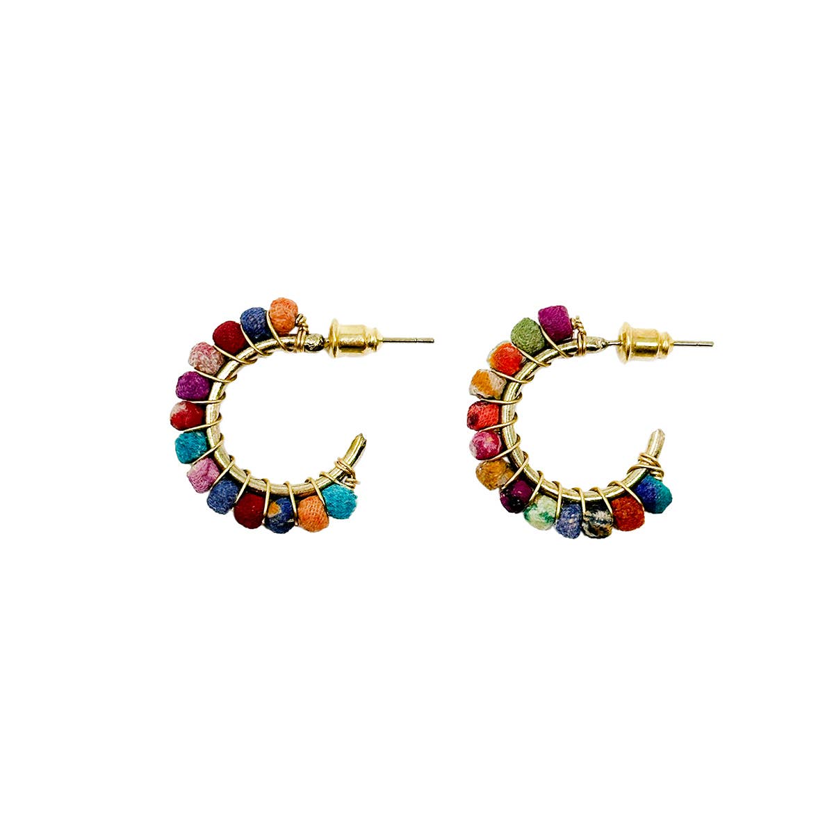 Kantha Milieu mini-hoops
