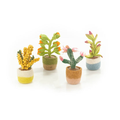 Felt Happy Houseplants Artificial Plant Cactus - handmade felt decoration - 100% wool by Felt So Good