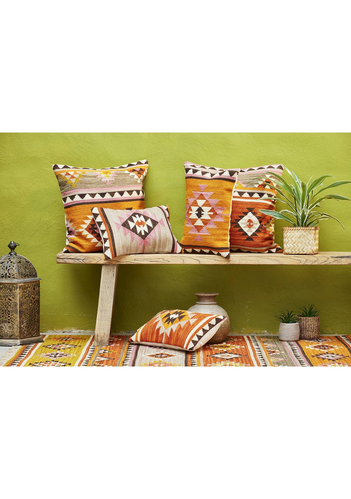 Kunduz Hand loom Kilim Cushion Cover 35x50cm - handmade pillow - 80% wool &amp; 20% cotton by Namaste