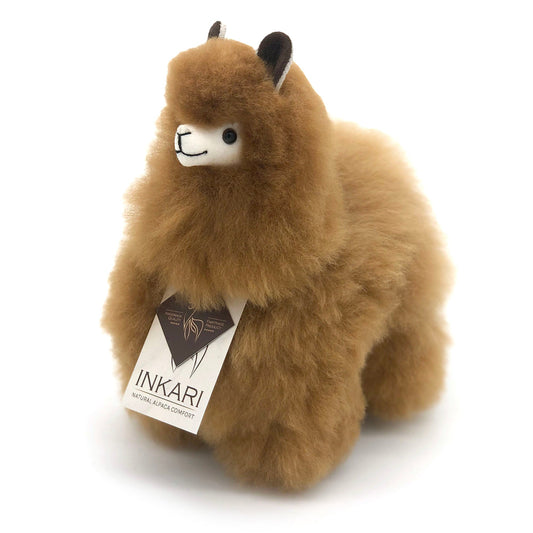 Hazelnut INKARI Natural alpakka-pehmolelu — käsintehty alpakanvillainen pehmolelu Perusta, hypoallergeeninen ja eläinystävällinen