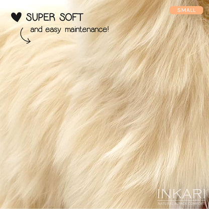 Sahara INKARI Suri Naturals alpaca stuffed animal — medium 32 cm size, handcrafted in Peru