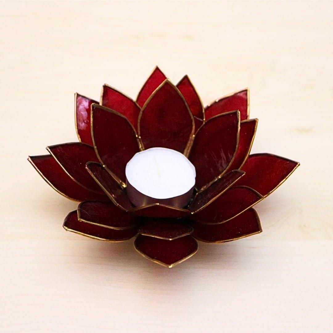 Capiz-tuikkulyhty | Lotus - punainen-RAUHA Crafts-RAUHA Crafts