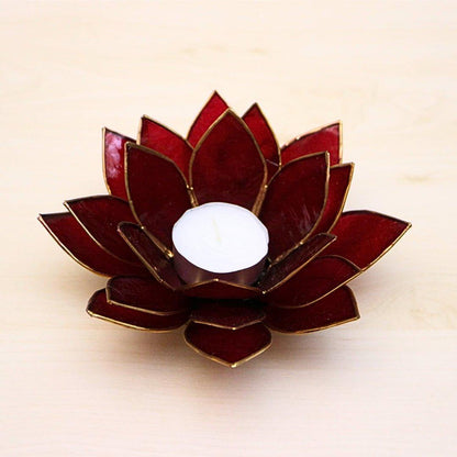 Capiz-tuikkulyhty | Lotus - punainen-RAUHA Crafts-RAUHA Crafts