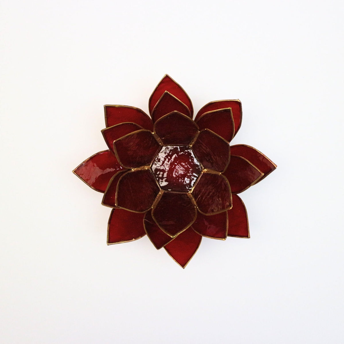 Capiz-tuikkulyhty | Lotus - punainen-RAUHA Crafts-RAUHA Crafts