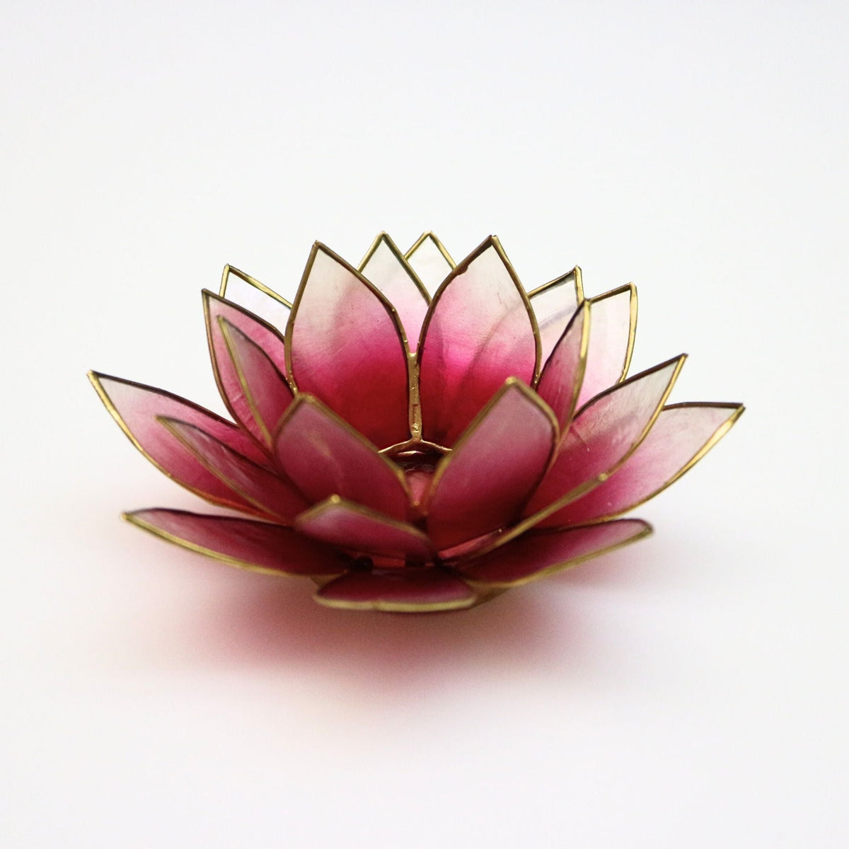 Capiz värmeljushållare | Lotus - Röd/Naturlig-RAUHA Crafts-RAUHA Crafts