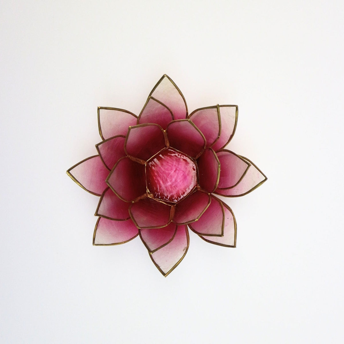 Capiz värmeljushållare | Lotus - Röd/Naturlig-RAUHA Crafts-RAUHA Crafts