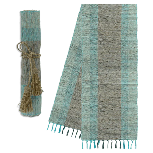 Viileänharmaa raidallinen vetiver-käytävämatto-Balizen-RAUHA Crafts