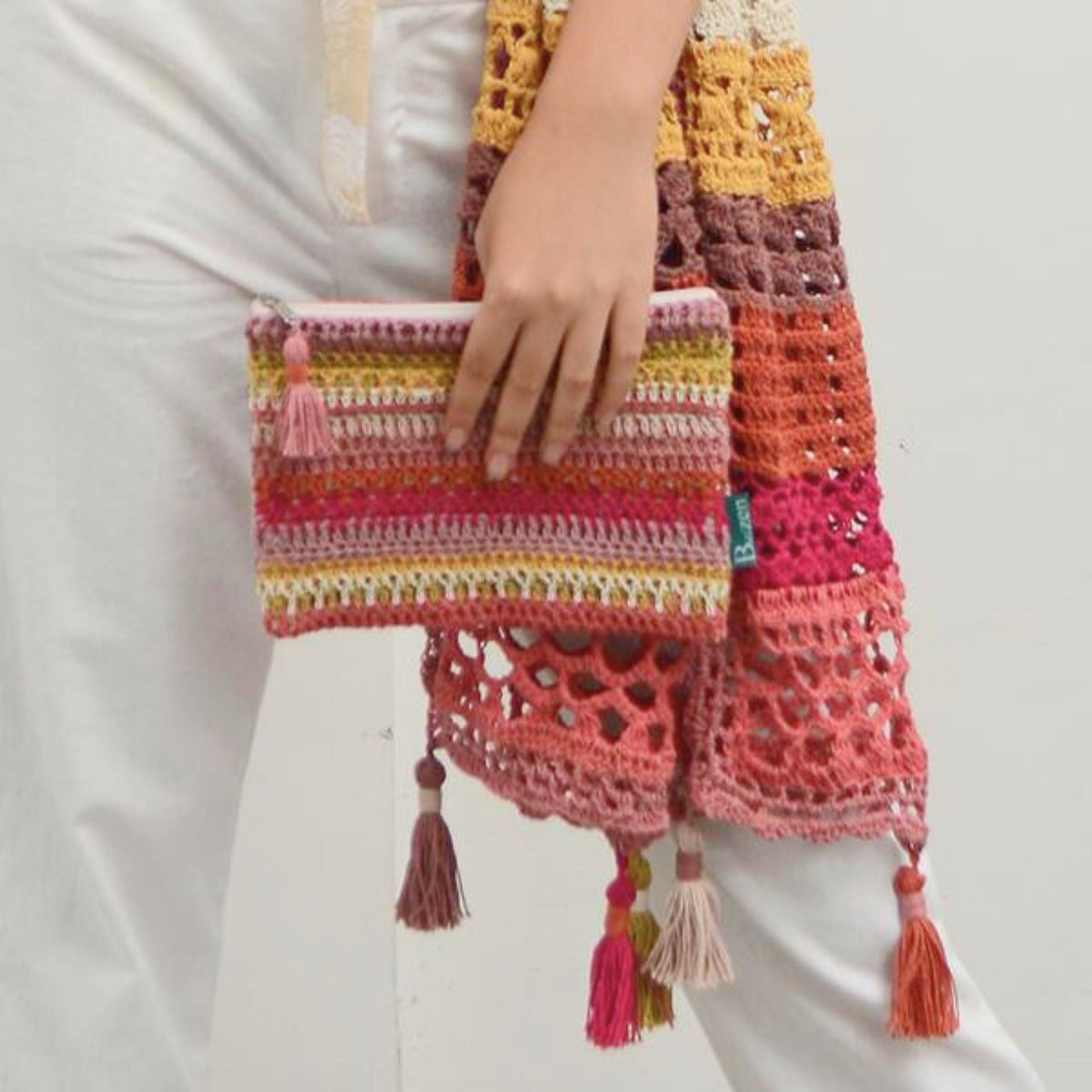 Virkad clutchväska | Varm: Varm-Balizen-RAUHA Crafts