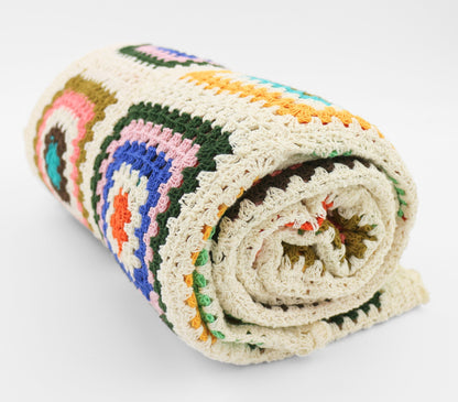Virkat flerfärgat mormorsrutefilt-RAUHA Crafts-RAUHA Crafts