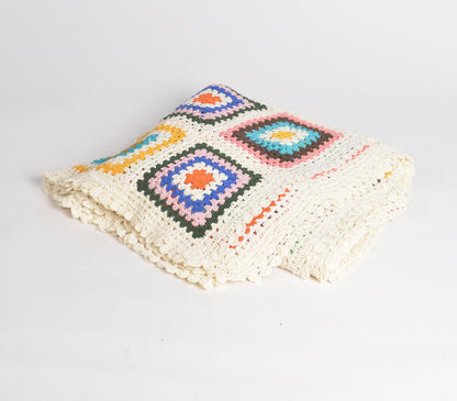 Virkat flerfärgat mormorsrutefilt-RAUHA Crafts-RAUHA Crafts