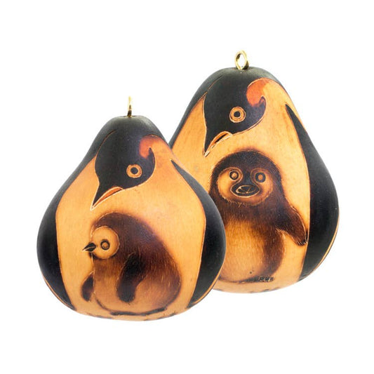 Kalebassikoriste | Pingviiniäiti & poikanen-Lucuma Designs-RAUHA Crafts