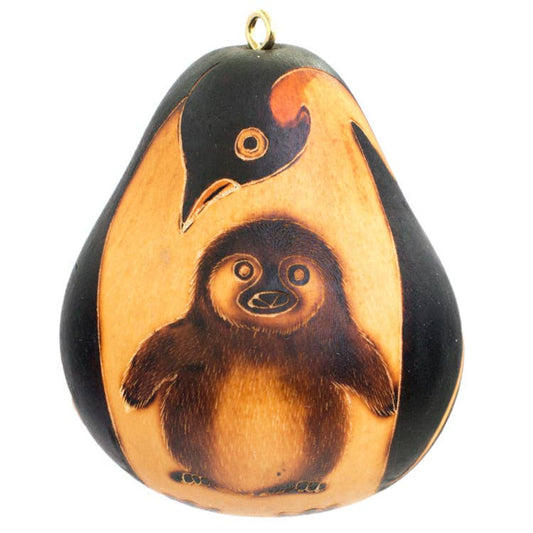 Kalebassikoriste | Pingviiniäiti & poikanen-Lucuma Designs-RAUHA Crafts