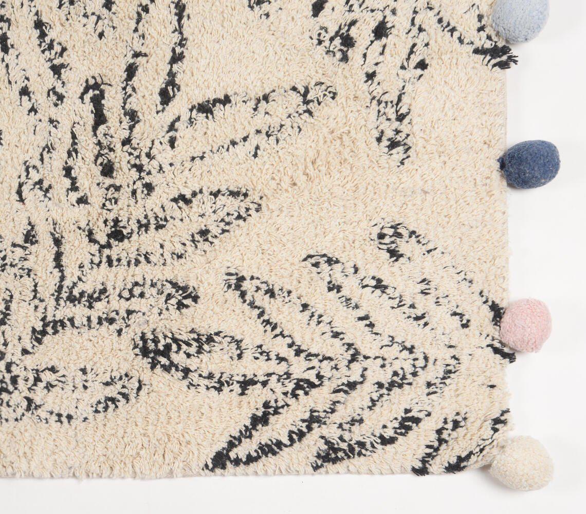 Handtuftad badrumsmatta med lövmönster-RAUHA Crafts-RAUHA Crafts