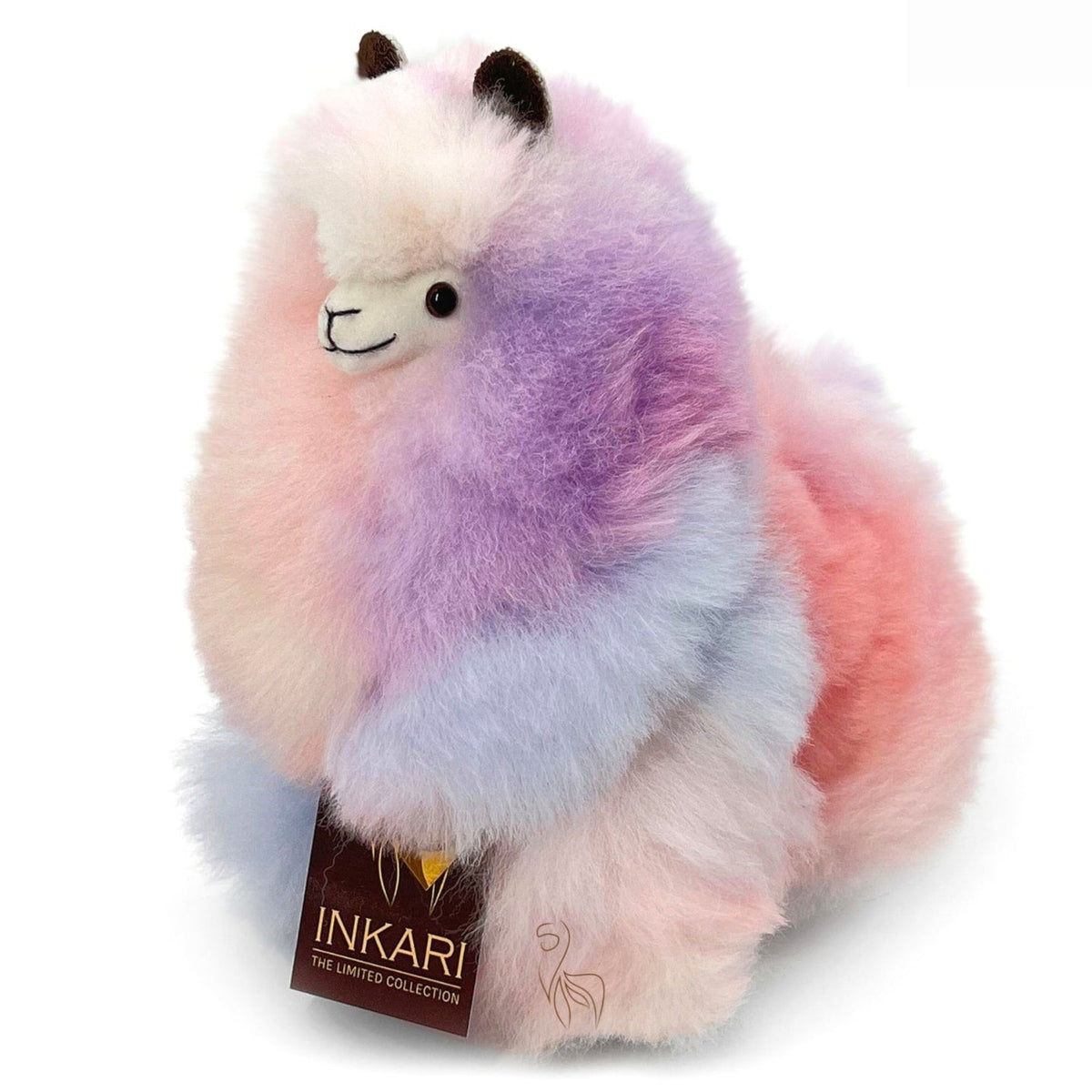 Galaxy INKARI Rainbow alpackagosedjur — litet, 23 cm, mjuk och fluffig alpackaull