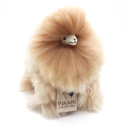 Sandstone INKARI Monsterfluff alpacka-gosedjur — liten 23 cm storlek, mjuk och fluffig alpackaull