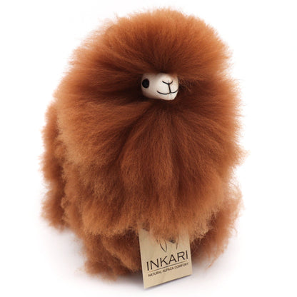Hazelnut INKARI Monsterfluff alpaca stuffed animal — handmade alpaca wool plush from Peru, hypoallergenic and cruelty-free