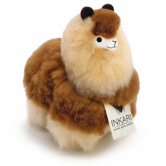 Moccachino INKARI Natural alpaca stuffed animal — handmade alpaca wool plush from Peru, hypoallergenic and cruelty-free