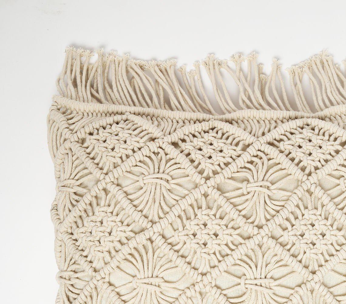 Macramé-hapsuinen neliötyynynpäällinen | Diamond Mix-RAUHA Crafts-RAUHA Crafts
