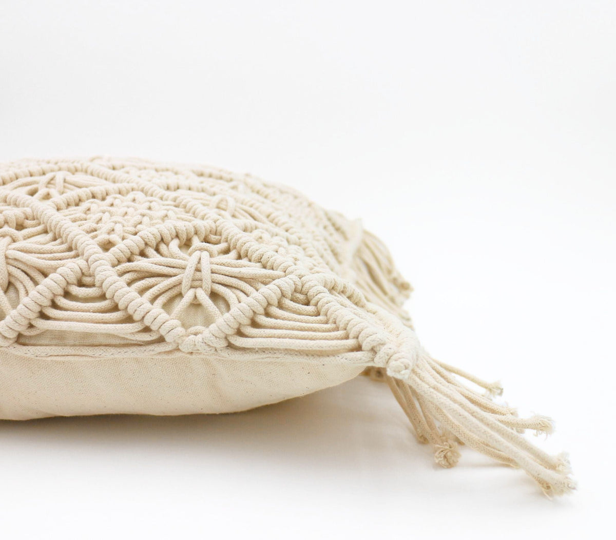 Macramé-hapsuinen neliötyynynpäällinen | Diamond Mix-RAUHA Crafts-RAUHA Crafts
