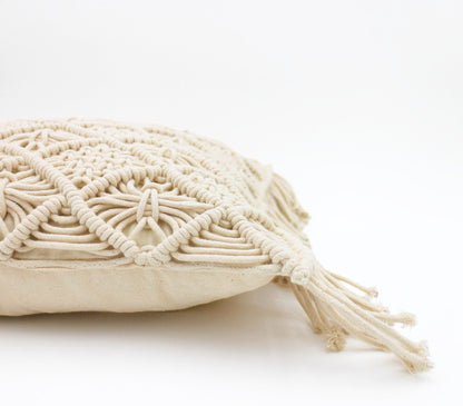 Macramé-hapsuinen neliötyynynpäällinen | Diamond Mix-RAUHA Crafts-RAUHA Crafts