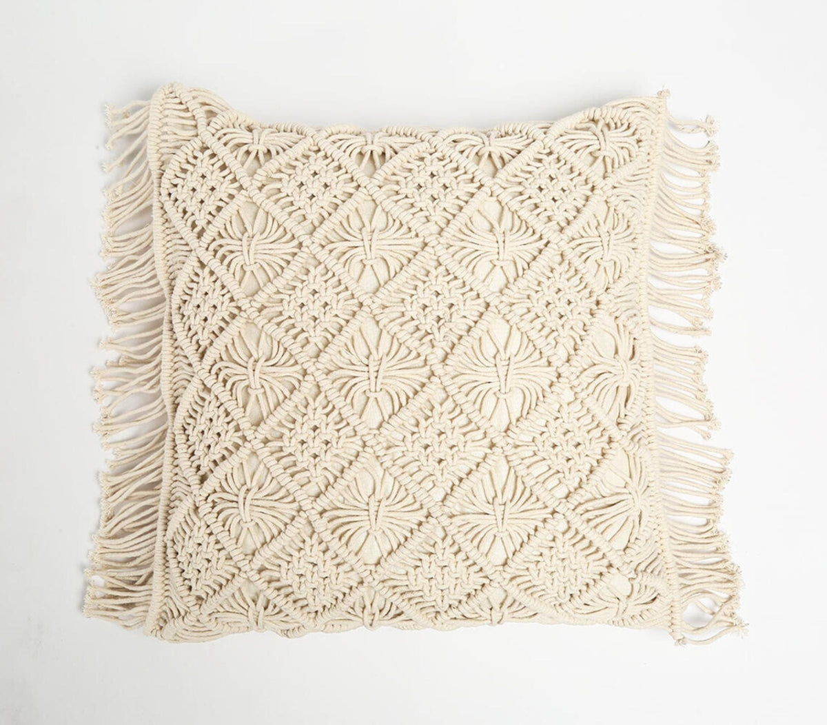 Macramé-hapsuinen neliötyynynpäällinen | Diamond Mix-RAUHA Crafts-RAUHA Crafts