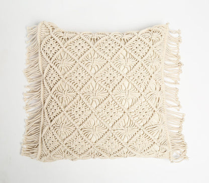 Macramé-hapsuinen neliötyynynpäällinen | Diamond Mix-RAUHA Crafts-RAUHA Crafts