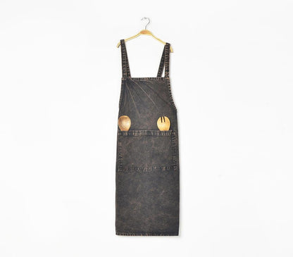 Sten-tvättat kolgrått köksförkläde-RAUHA Crafts-RAUHA Crafts
