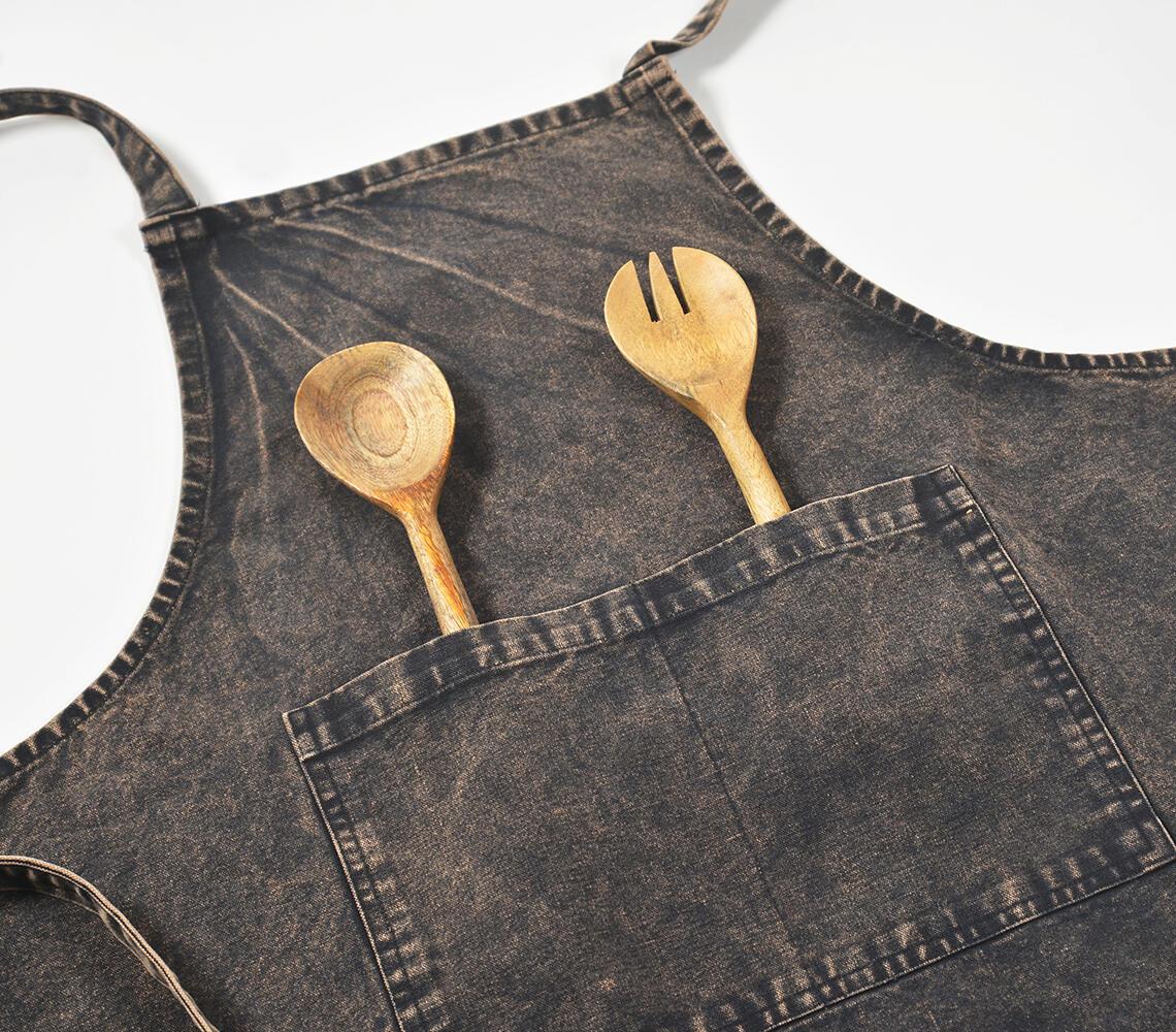 Sten-tvättat kolgrått köksförkläde-RAUHA Crafts-RAUHA Crafts