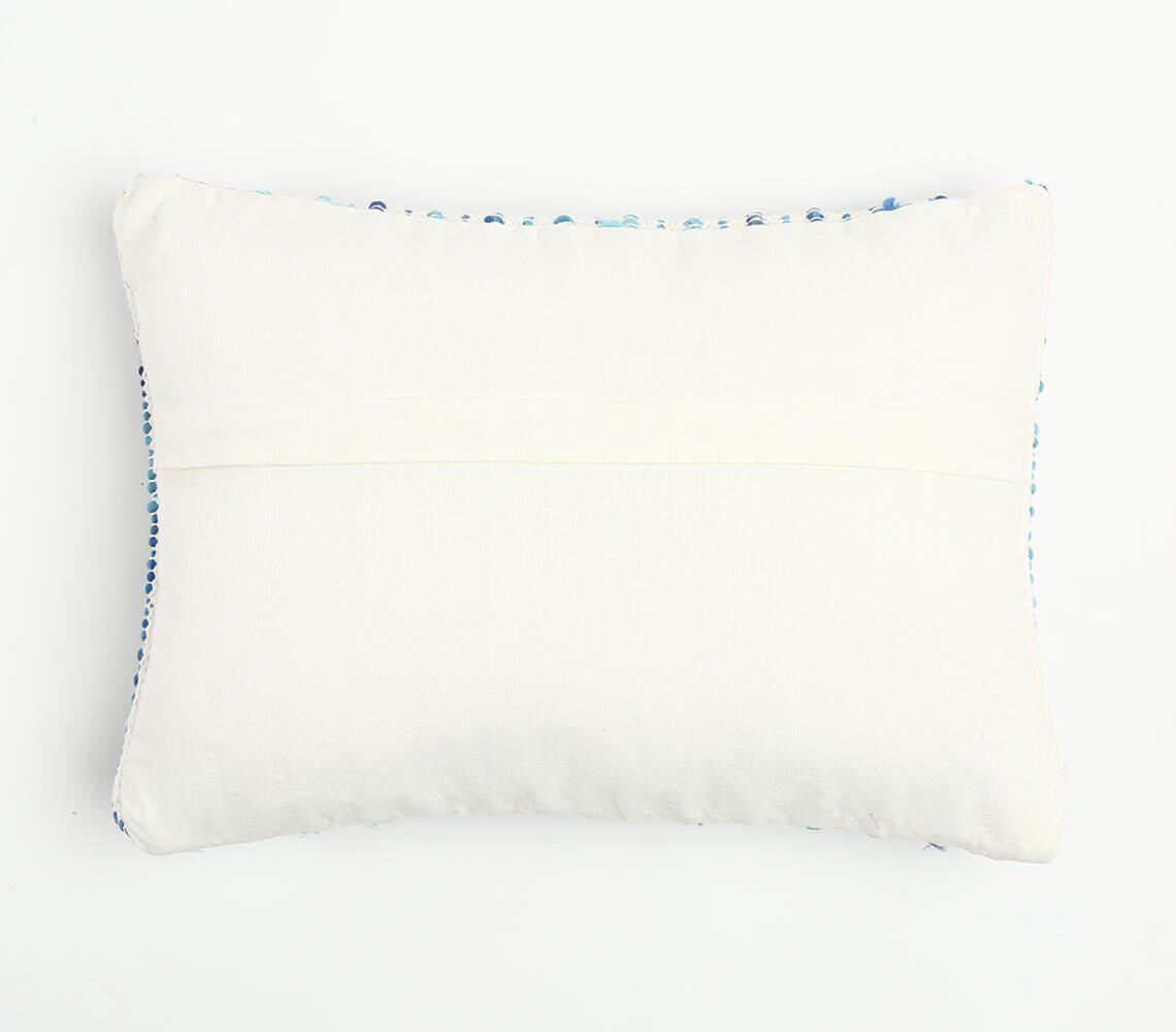 Raidallinen, teksturoitu suorakaiteenmuotoinen tyynynpäällinen - sininen-RAUHA Crafts-RAUHA Crafts