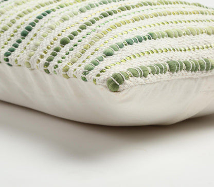 Raidallinen, teksturoitu suorakulmainen tyynynpäällinen - vihreä-RAUHA Crafts-RAUHA Crafts