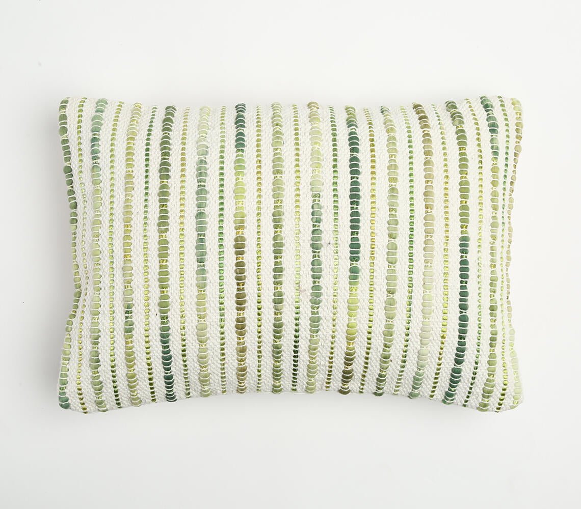 Raidallinen, teksturoitu suorakulmainen tyynynpäällinen - vihreä-RAUHA Crafts-RAUHA Crafts