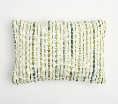 Raidallinen, teksturoitu suorakulmainen tyynynpäällinen - vihreä-RAUHA Crafts-RAUHA Crafts
