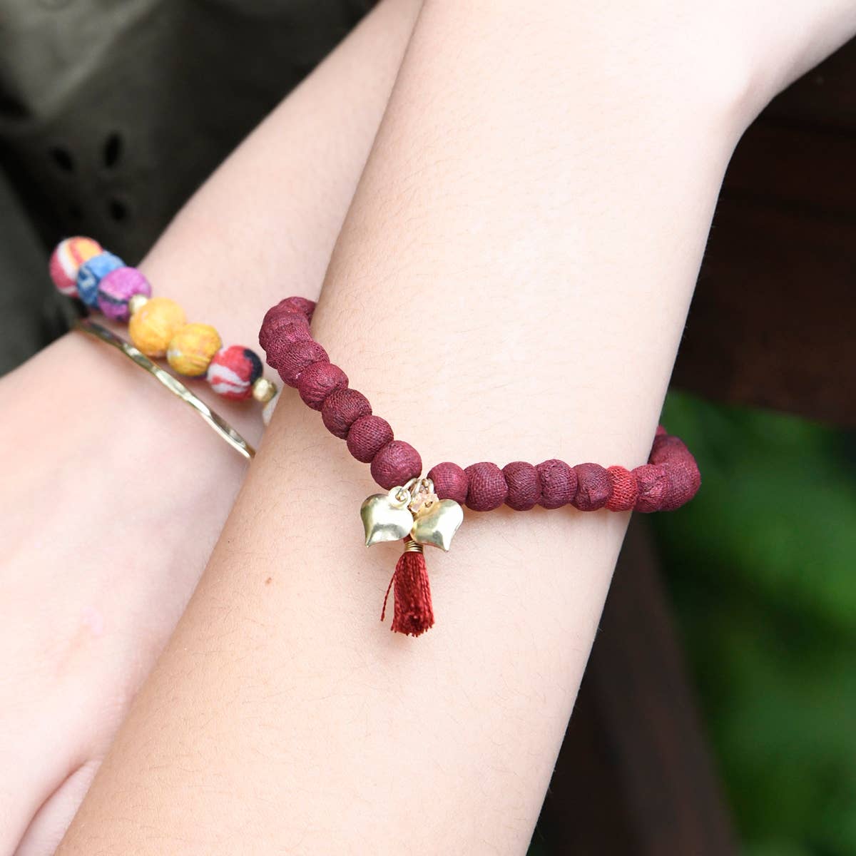 Kärlek • Kantha Connection-armband