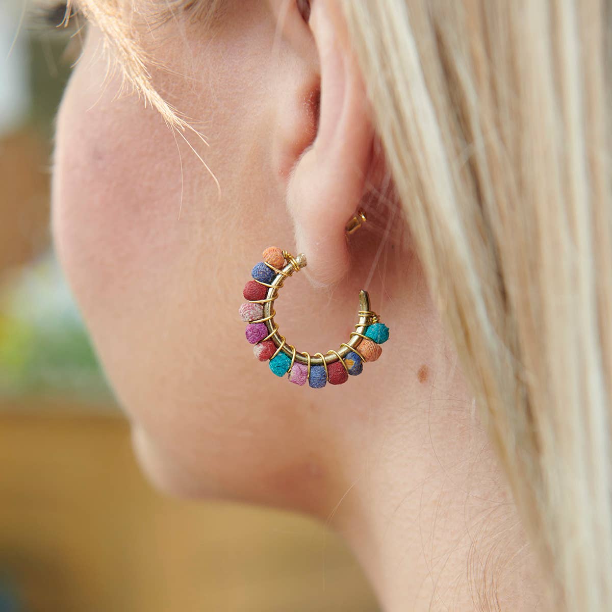 Kantha Milieu mini-hoops