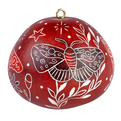 Handmade Gourd Ornament Moth Artist Made by Lucuma Designs
