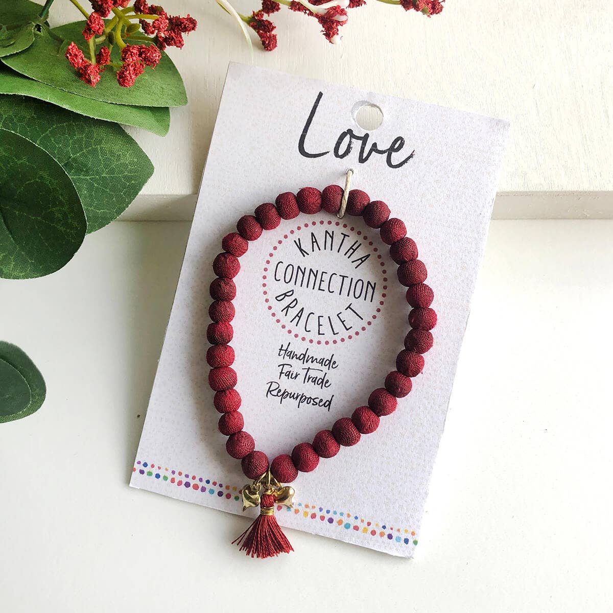 Kärlek • Kantha Connection-armband