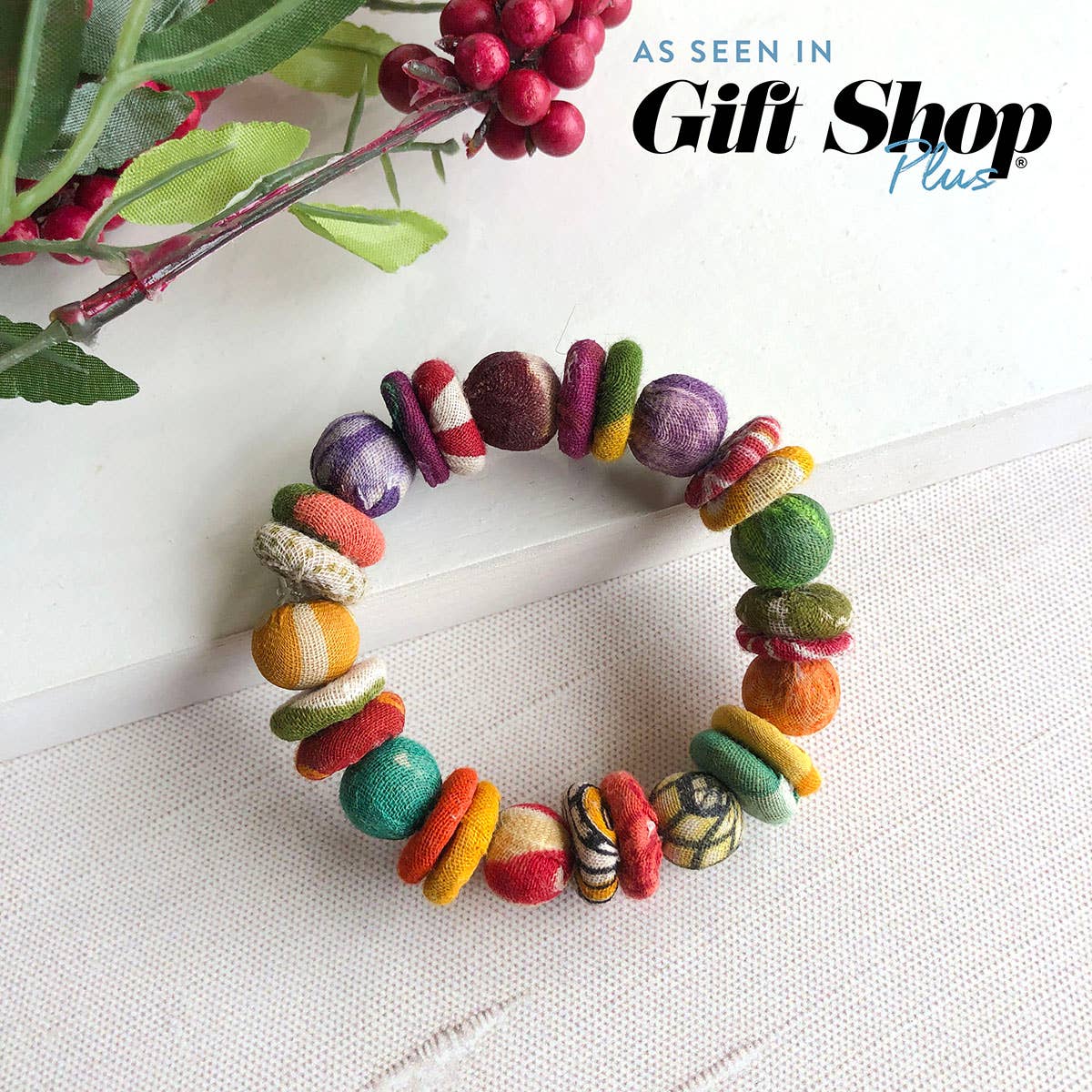 Handmade Kantha Button Bracelet by WorldFinds