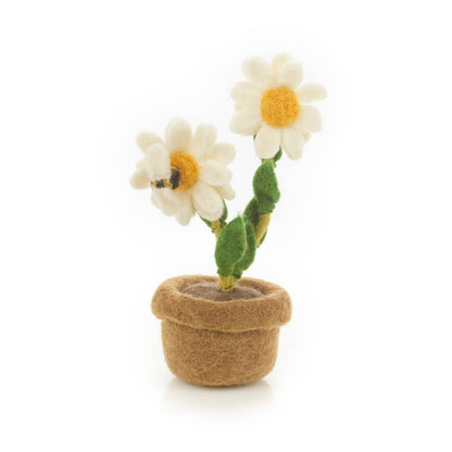Felt Dazy Daisy seisova kevätkukka - käsintehty huopakoriste - 100% villa by Felt So Good
