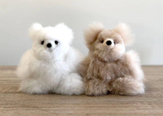 Alpakkapehmolelu - mini-nalle - käsintehty alpakkapehmo - 100 % baby-alpakkaa, valmistaja Shupaca Alpaca