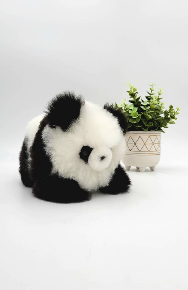 Alpackagosedjur | Babypanda - handgjort alpackagosedjur - 100% alpackapäls från WUAMAN - Alpacka
