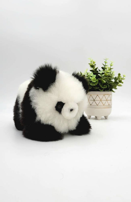 Alpakka-pehmolelu | Baby Panda - käsintehty alpakka-pehmolelu - 100% alpakanvilla by WUAMAN - Alpakka